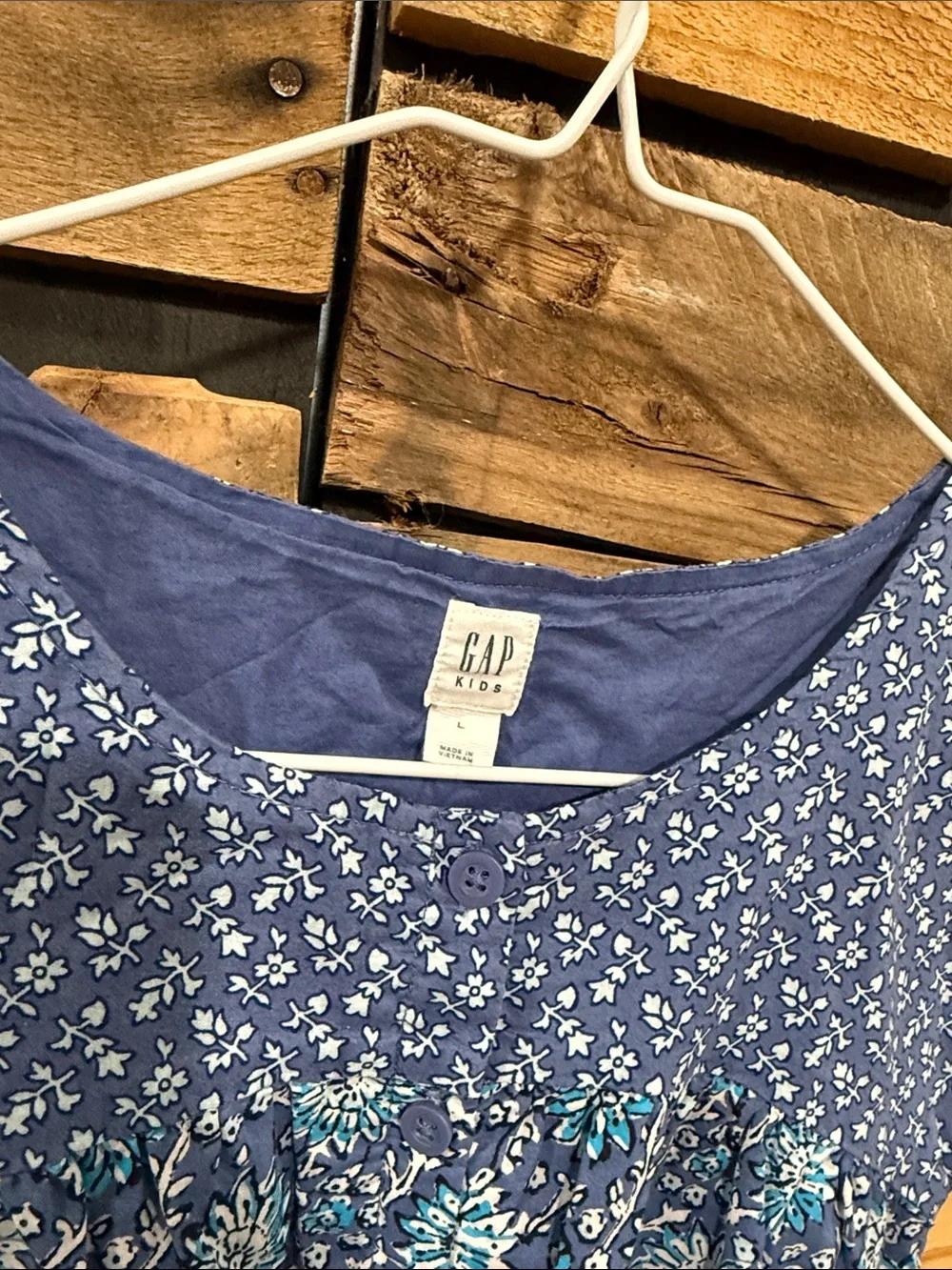 GAP Girls Boho  Floral Print Romper In Blue Nova‎ Size Large